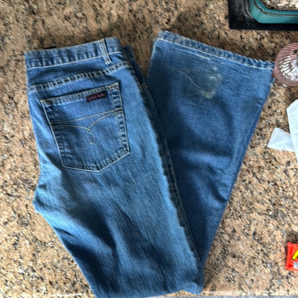 NWT Vintage Juniors Calvin Klein Flare Blue Jeans SZ 11 - Picture 1 of 11